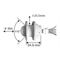 Détecteur de présence Encastrable 220V - 110°