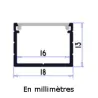 Profilé alu PLAT 1m Taille XL