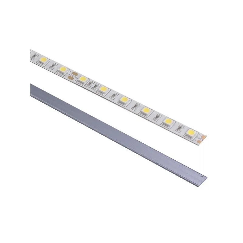 Profilé alu PLAT sans rebords 1m - LOT de 5