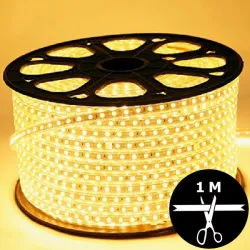 Ruban LED 230V 5050 sécable 1 mètre - Blanc chaud 3000K