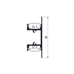 Profilé alu PLAT duo 1m Taille S