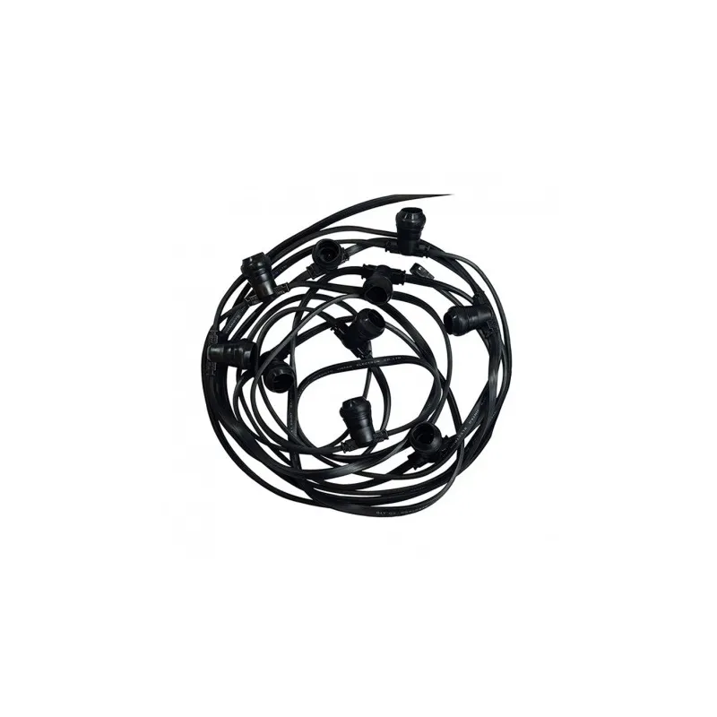 GUIRLANDE FORAINE CABLE PLAT NOIR 10 METRES 20 DOUILLES B22 GUIRLANDE FORAINE CABLE PLAT NOIR 10 METRES 20 DOUILLES B22