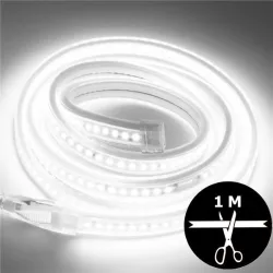 Ruban LED 230V 2835 sécable 1 mètre - Blanc froid 6000K