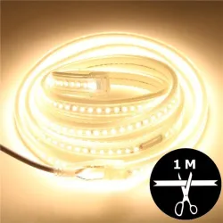 Ruban LED 230V 2835 sécable 1 mètre - Blanc chaud 3000K