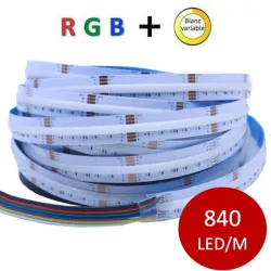 Ruban LED 12V 5050 RGB + blanc variable