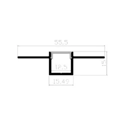 Profilé alu PLAT PLACO 1m