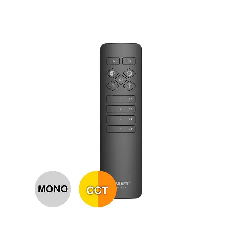 Télécommande mono & blanc variable multizones RF noire