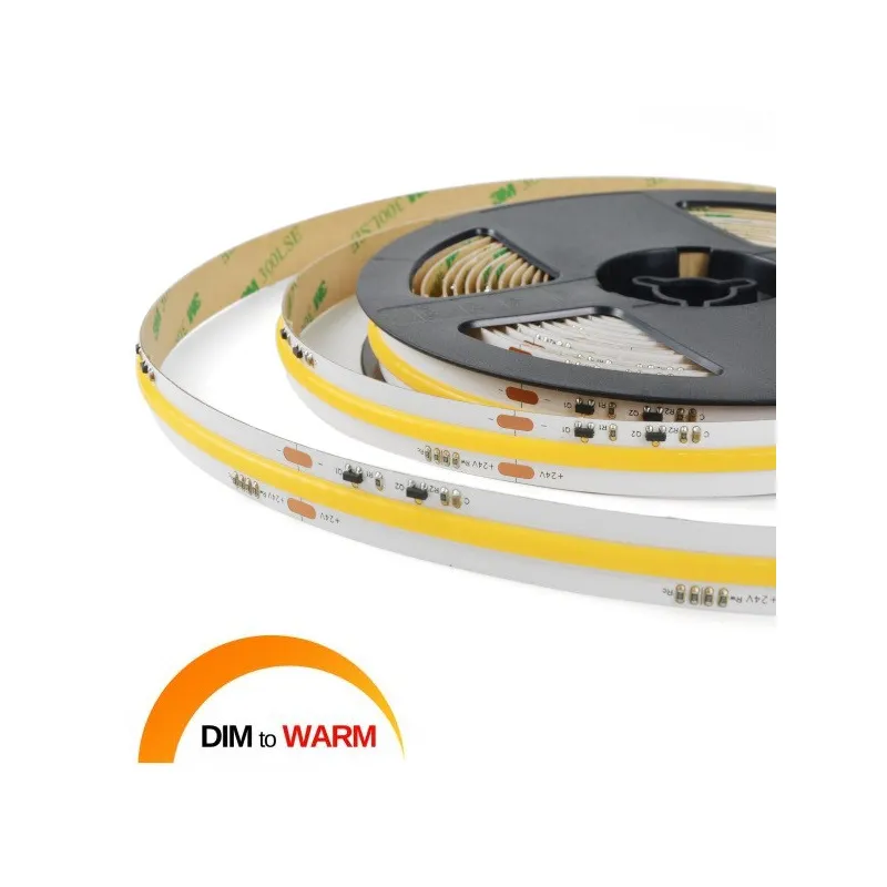 Ruban LED 24V COB Dim to Warm 10M
