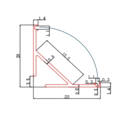 Profilé alu ANGLE 1m Taille L