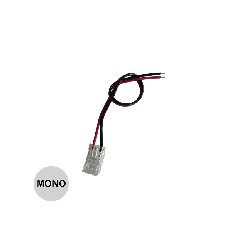 Connecteur ruban mono 8mm vers 2 fils SMD ou COB IP20 5A