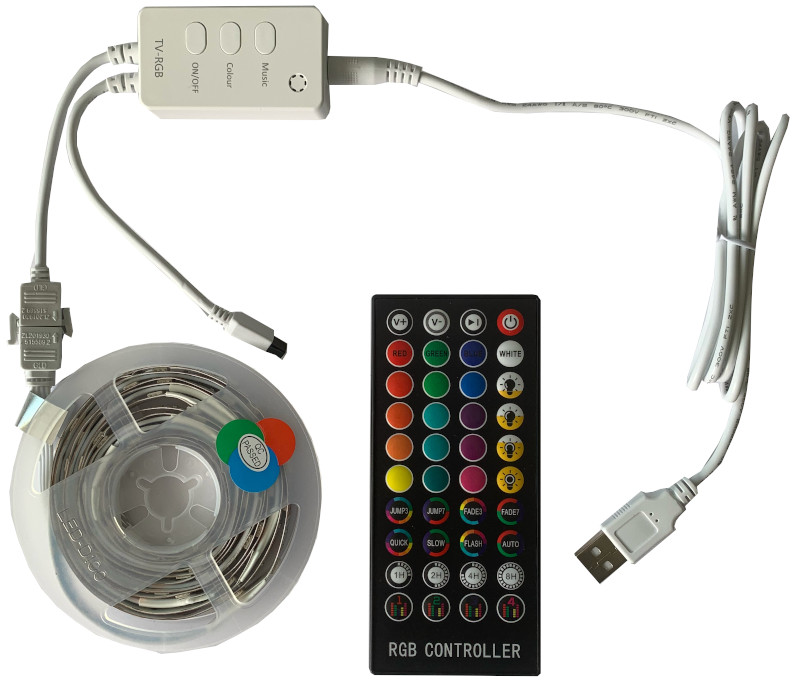 Ruban LED TV rétroéclairage Télé connexion avec câble USB bande