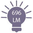 696 lumens/m